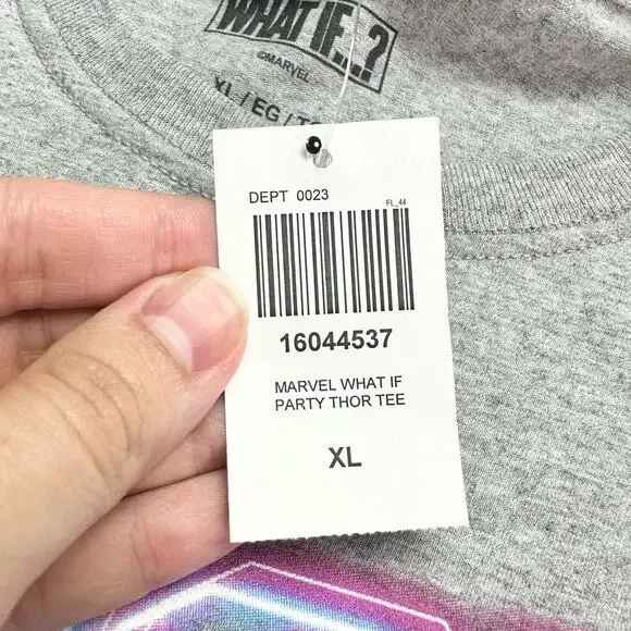 3/$20 Marvel NWT Adult XL Gray "What If?" Party Thor Cotton Blend S/S T-Shirt - Picture 4 of 7